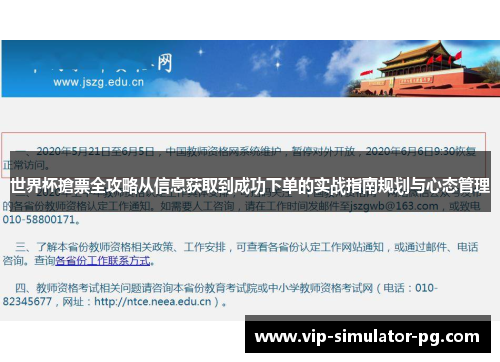 世界杯搶票全攻略从信息获取到成功下单的实战指南规划与心态管理